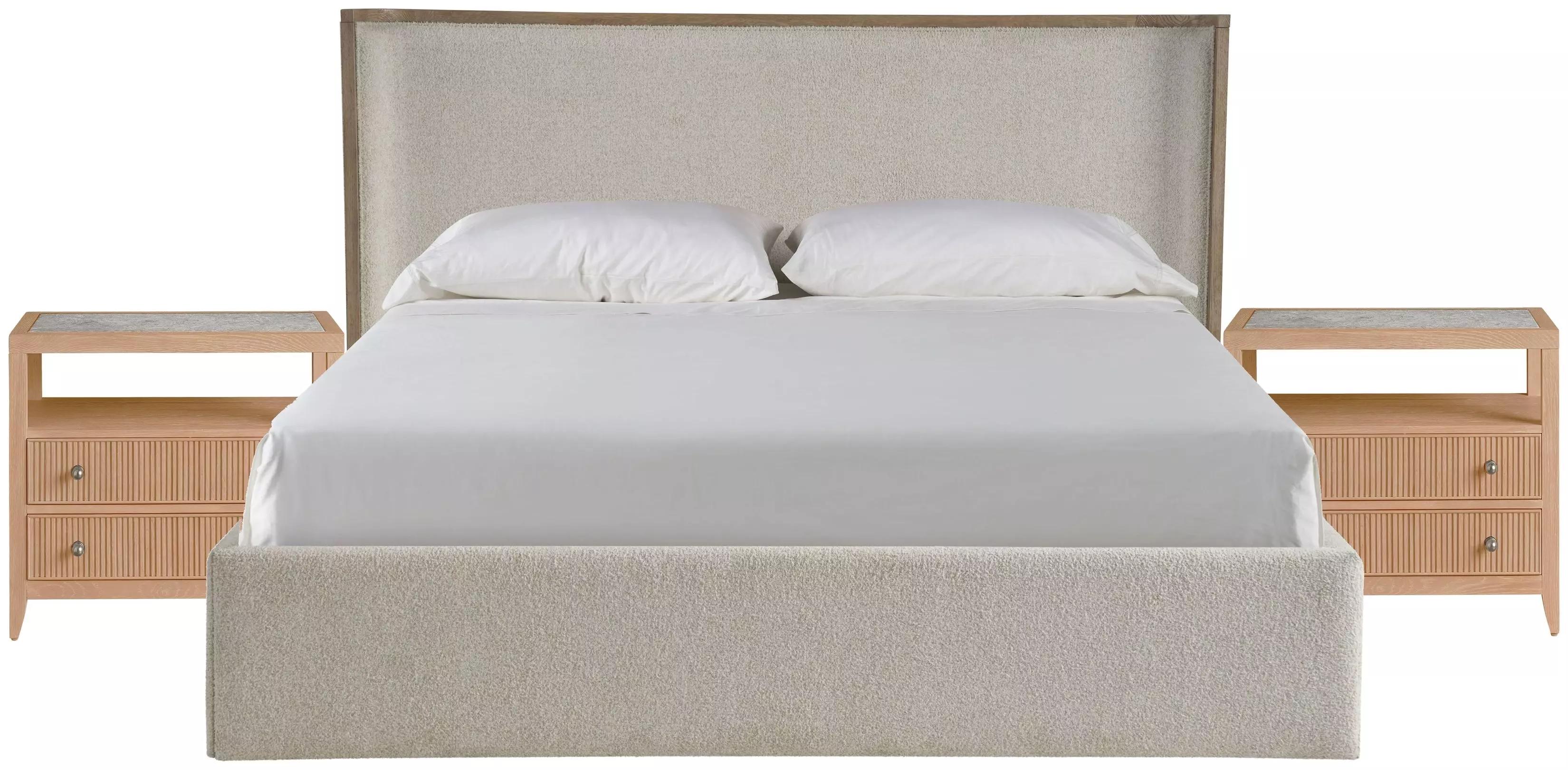 Avaline Skylark And Sheldon Ivory Upholstered Owen Storage Panel Bedroom Set