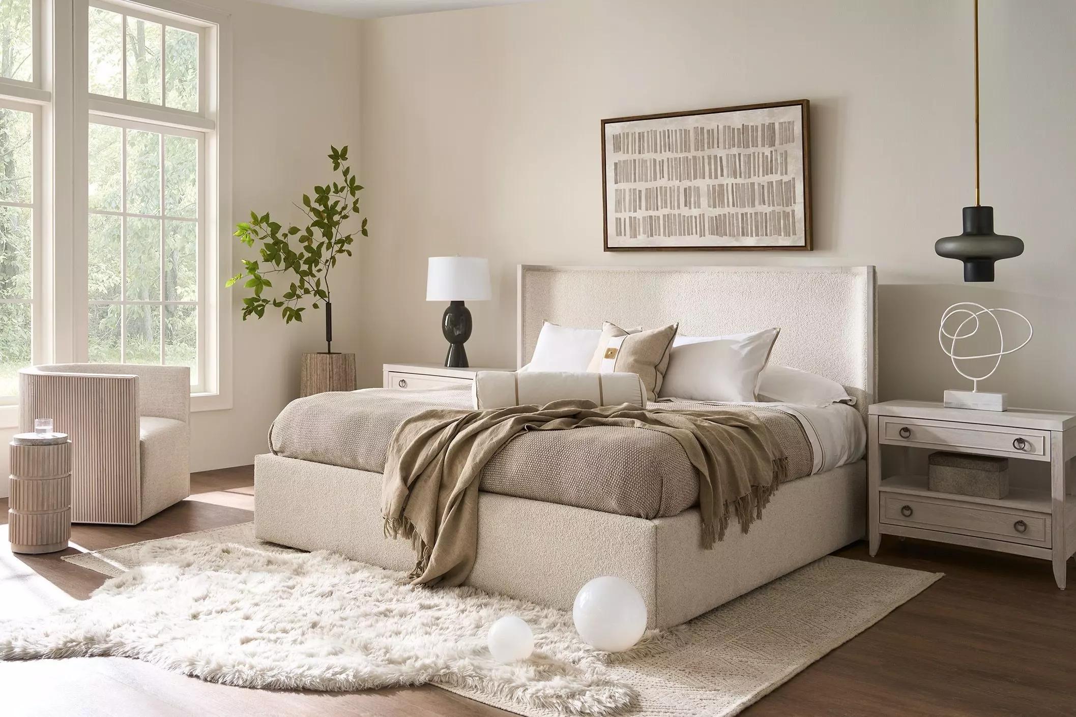 Weston White Oak And Sheldon Ivory Upholstered Storage Panel Bedroom Set