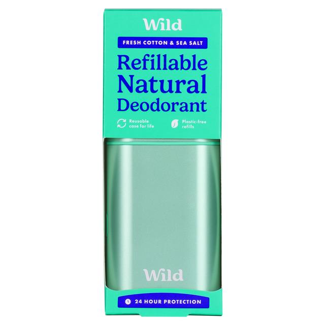 Wild Refillable Natural Deodorant - Fresh Cotton & Sea Salt 40g