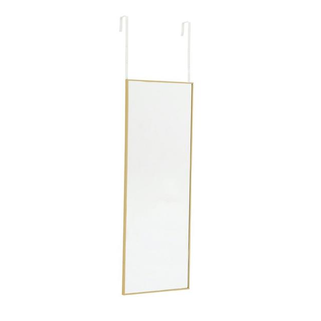 Living And Home Metal Frame Over The Door Full-Length Mirror - 28Cm X 118Cm - Gold Gold