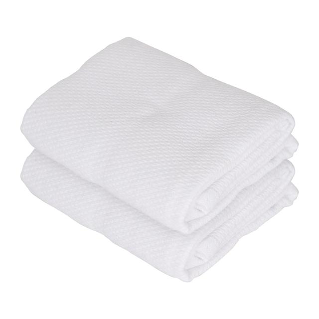 Nicola spring deluxe 100% cotton tea towels - 60cm x 40cm - white - pack of 2