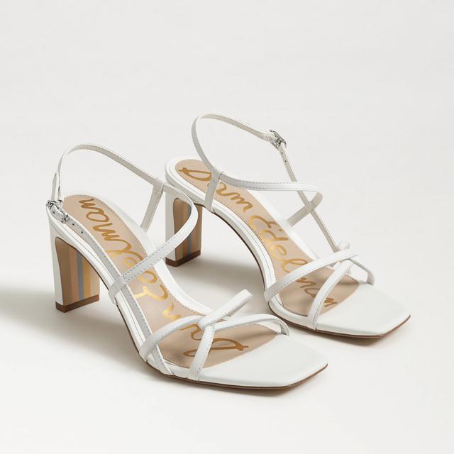 Sam Edelman Emmie Strappy Heel Sandal Bright White Leather