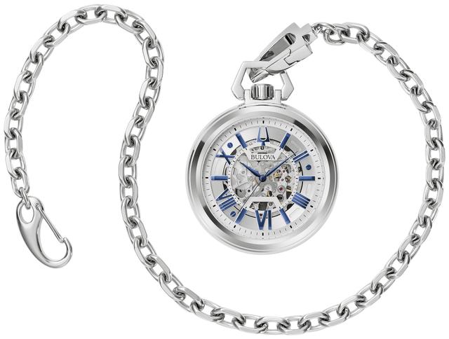 Bulova Sutton Stainless Steel Chain Classic Dress Classic Men's Pocket Watch - 96A304 Gifts for Him