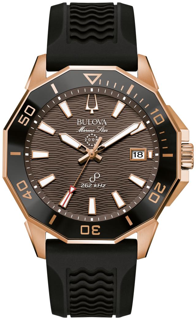 Bulova Marine Star Silicone Strap Performance Men's Watch - 98B421 Gifts for Him