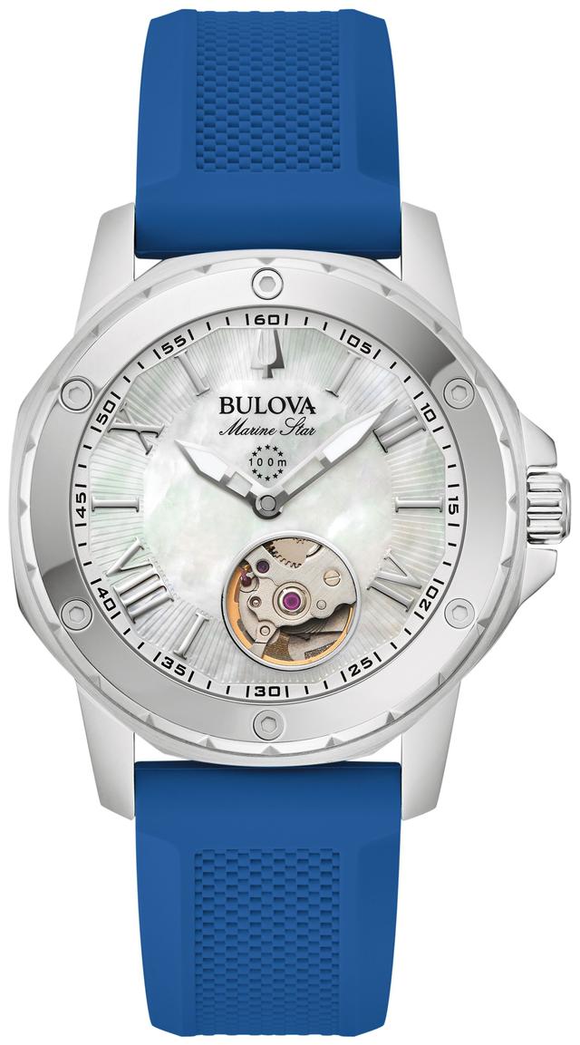 Bulova Marine Star Silicone Strap Performance Women's Watch - 96L324 Gifts for Her