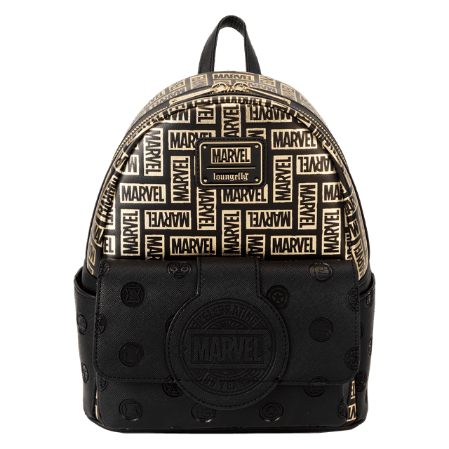 Marvel 85th Anniversary All-Over Print Logo Mini Backpack | Officially Licensed | Plastic/Vegan Leather | Loungefly