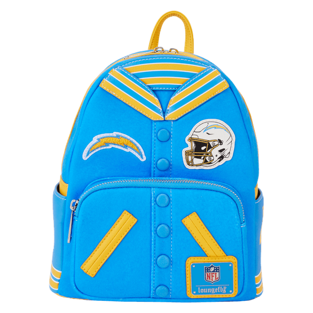 NFL Los Angeles Chargers Varsity Mini Backpack | Officially Licensed | Plastic/Vegan Leather | Loungefly