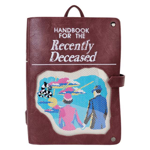 Beetlejuice Handbook For The Recently Deceased Pin Trader Backpack | Officially Licensed | Plastic/Vegan Leather | Loungefly