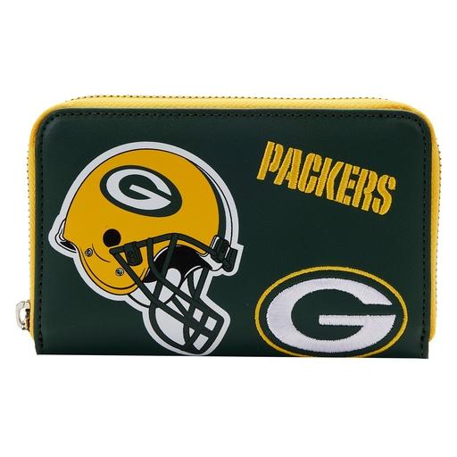 NFL Green Bay Packers Patches Zip Around Wallet | Officially Licensed | Plastic/Vegan Leather | Loungefly