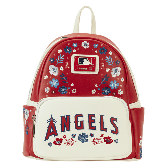 MLB Los Angeles Angels Floral Mini Backpack | Officially Licensed | Plastic/Vegan Leather | Loungefly