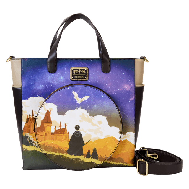Harry Potter Hogwarts Starry Sky Convertible Backpack & Tote Crossbody Bag | Officially Licensed | Plastic/Vegan Leather | Loungefly