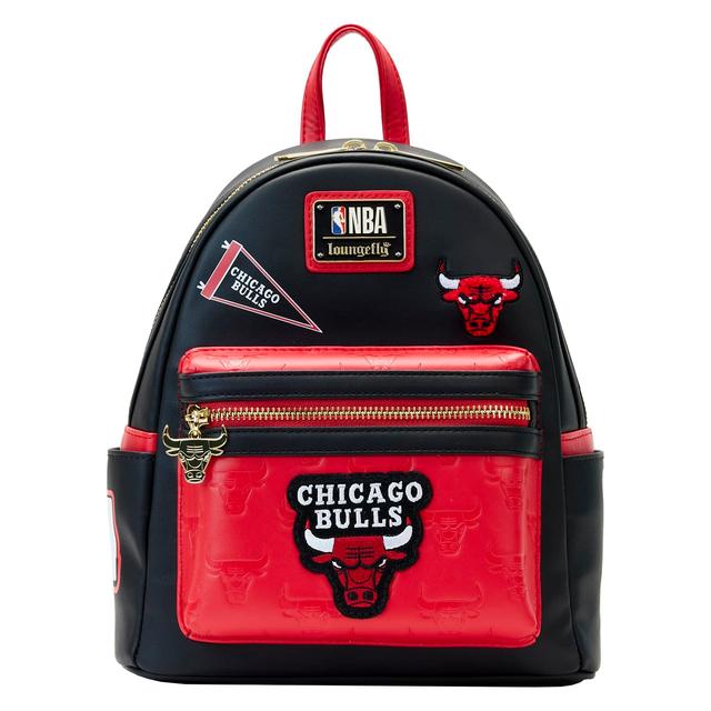 NBA Chicago Bulls Patch Icons Mini Backpack | Officially Licensed | Plastic/Vegan Leather | Loungefly