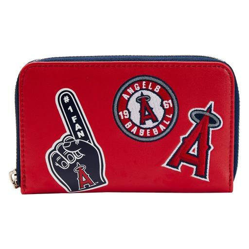 MLB LA Angels Patches Zip Around Wallet | Officially Licensed | Plastic/Vegan Leather | Loungefly