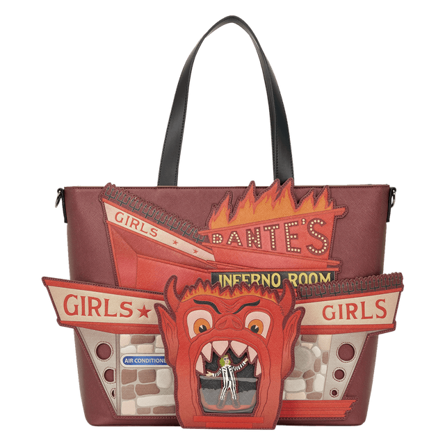 Beetlejuice Dante's Inferno Room Tote Crossbody Bag with Coin Bag | Officially Licensed | Plastic | Loungefly