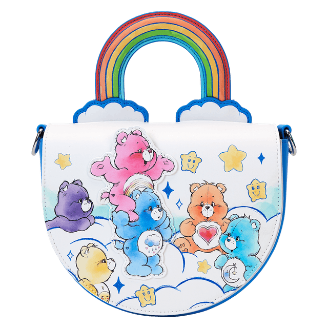 Care Bears Care-A-Lot Rainbow Handle Crossbody Bag | Officially Licensed | Plastic/Vegan Leather | Loungefly