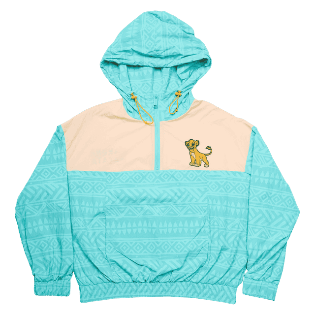 The Lion King Simba Windbreaker Half-Zip Unisex Hoodie | Officially Licensed | Nylon | Loungefly