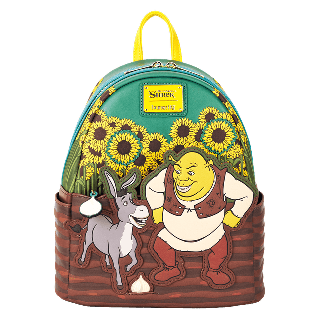 Shrek & Donkey Sunflower Field Mini Backpack | Officially Licensed | Plastic/Vegan Leather/Silicone | Loungefly
