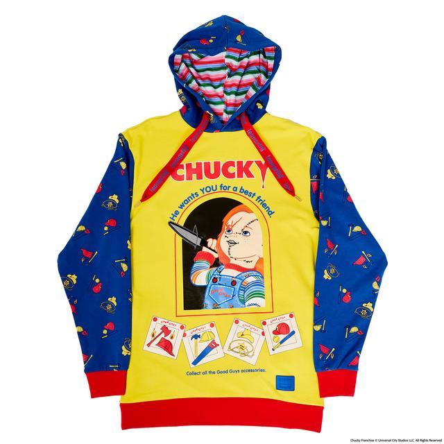 Chucky Good Guys Color Block Unisex Hoodie | Officially Licensed | Polyester/Cotton/Plastic | Loungefly