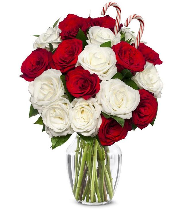 Deluxe Sweet Candy Cane Rose Bouquet