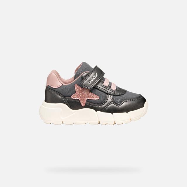 GEOX Flexyper Mini Toddler Girl Dark Grey/light Rose, Size: 23