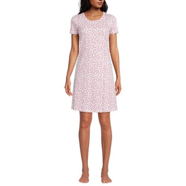 Supima Nightdress, Knee Length, Women, size: 10-12, regular, White, Cotton, by Lands' End