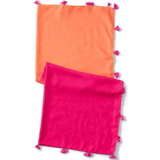 Sarong-style Tassel Scarf, Women, size: one size, regular, Orange, Polyester, by Lands' End