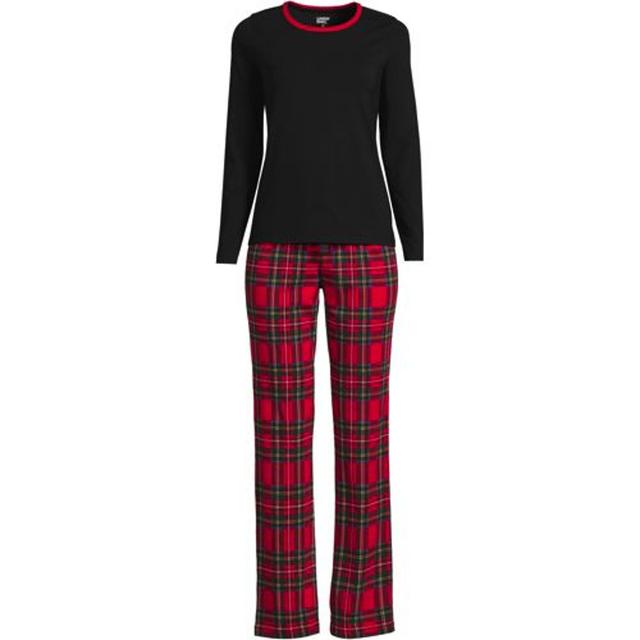Jersey Pyjama Set, Women, size: 10-12, regular, Red, Spandex/Cotton-blend, by Lands' End