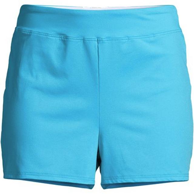 Tummy Control Swim Shorts, Women, size: 22, plus, Blue, Nylon-blend, by Lands' End