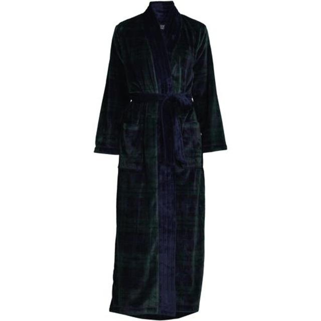 Softest Fleece Long Dressing Gown, Women, size: 10-12, regular, Green, Polyester, by Lands' End
