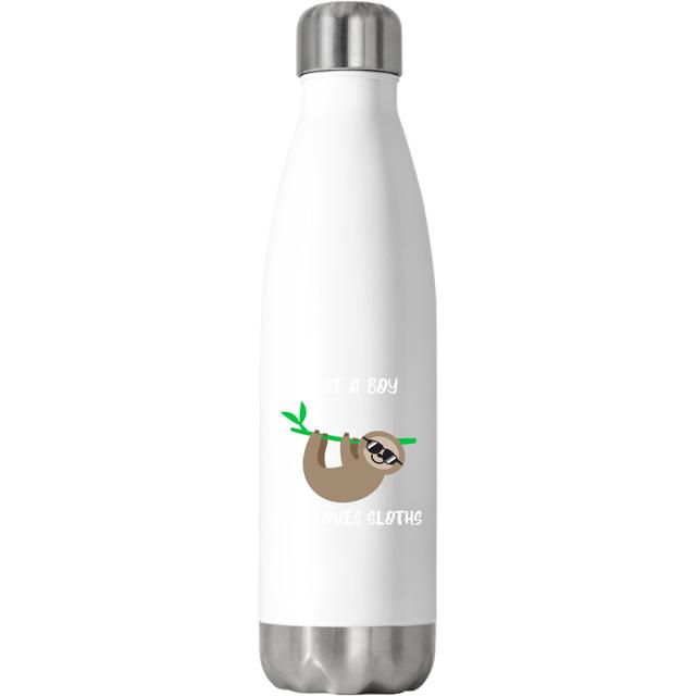 Kids Cute Just A Boy Who Loves Sloths Stainless Steel Water Bottle