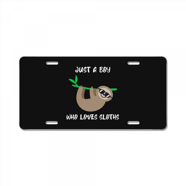 Kids Cute Just A Boy Who Loves Sloths License Plate