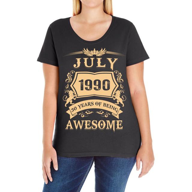 July 1990 30 Years Of Being Awesome 2020 Ladies Curvy T-shirt
