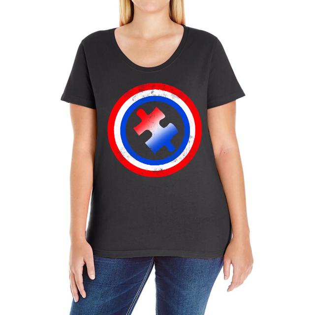 Captain Autism Ladies Curvy T-shirt