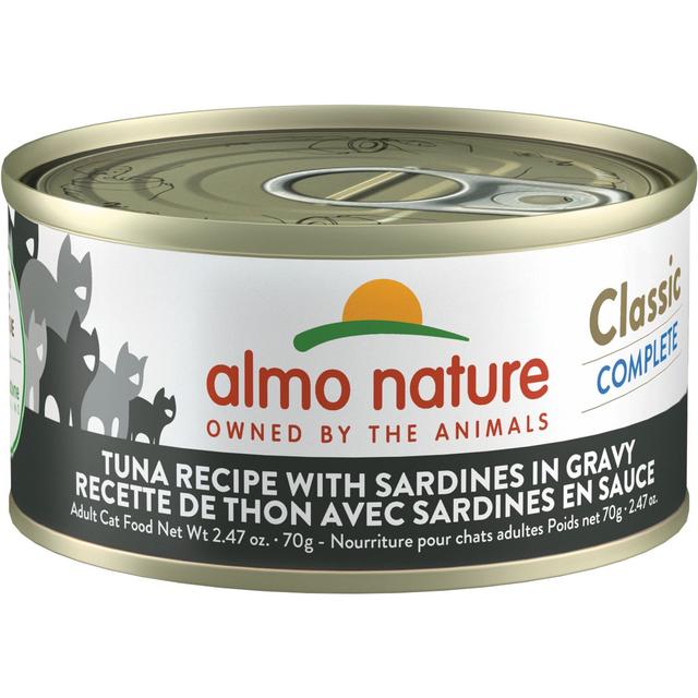 Almo Nature Classic Complete Grain-Free Tuna Recipe with Sardines in Gravy Cat Food, 2.47-oz, case of 12