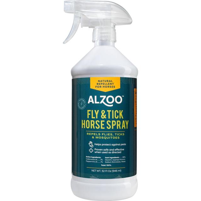 ALZOO Natural Plant Based Fly & Tick Repellent Horse Spray, 32-fl oz bottle