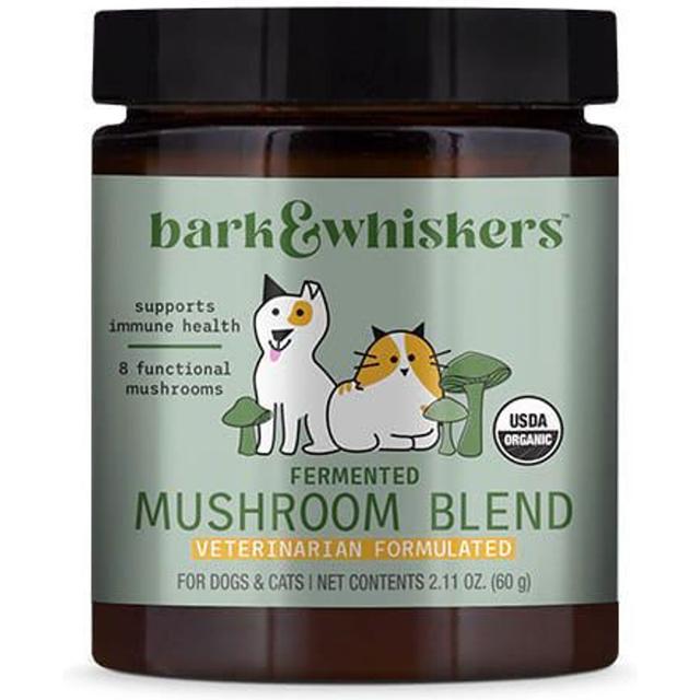 Bark and Whiskers Fermented Mushroom Blend Dog & Cat Supplement, 2.1-oz jar