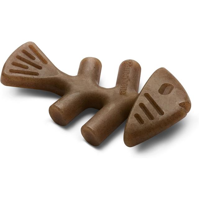 Benebone Fishbone Dog Chew Toy, Brown, Tiny, 2 count