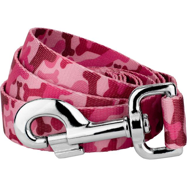 Country Brook Petz Pink Bone Camo Dog Leash, Pink, Medium: 4-ft long, 5/8-in wide