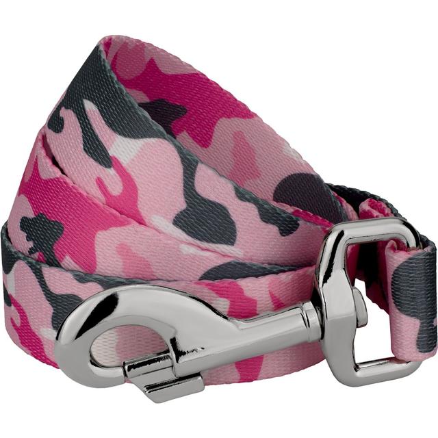 Country Brook Petz Pink & Grey Camo Dog Leash, Pink, Medium: 4-ft long, 5/8-in wide