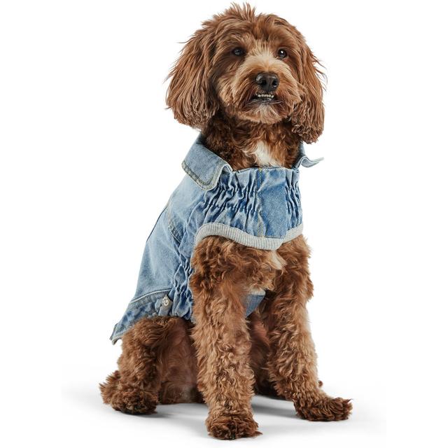 GF Pet Denim Jacket All Season Dog Coat, Light Wash, X-Large