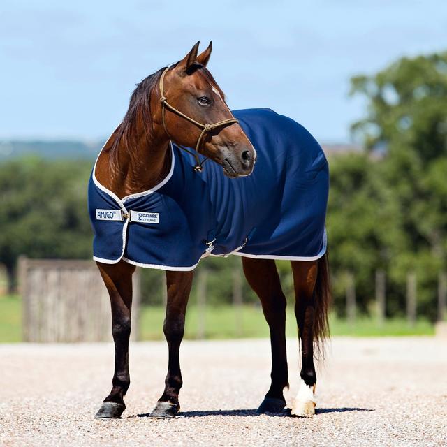 Horseware Ireland Amigo Horse Jersey Cooler, Navy/Silver, 72-in