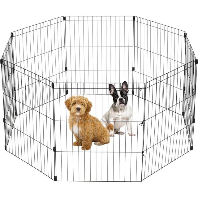 IRIS USA 8 Panel Metal Dog Playpen, 30-in