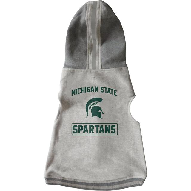 Littlearth NCAA Dog & Cat Hooded Crewneck Sweater, Michigan State Spartans, Medium