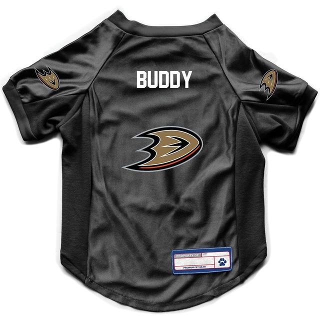 Littlearth NHL Personalized Stretch Dog & Cat Jersey, Anaheim Ducks, Medium