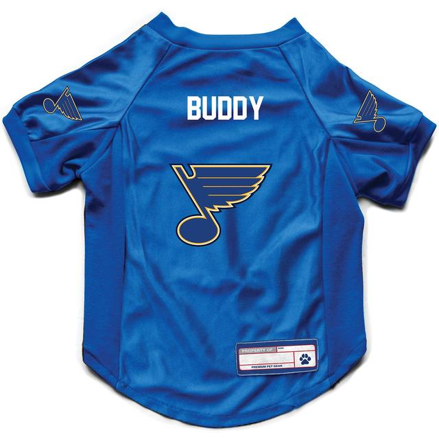 Littlearth NHL Personalized Stretch Dog & Cat Jersey, St. Louis Blues, Small