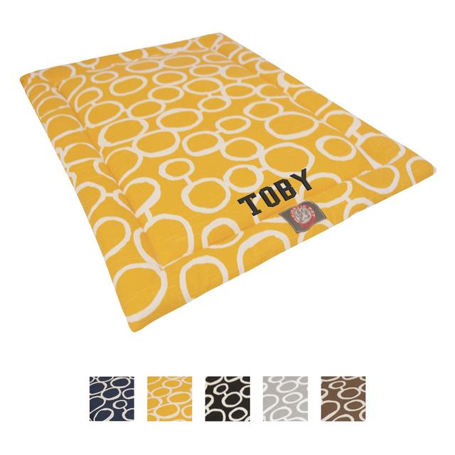 Majestic Pet Fusion Personalized Dog Crate Mat, Yellow, Large