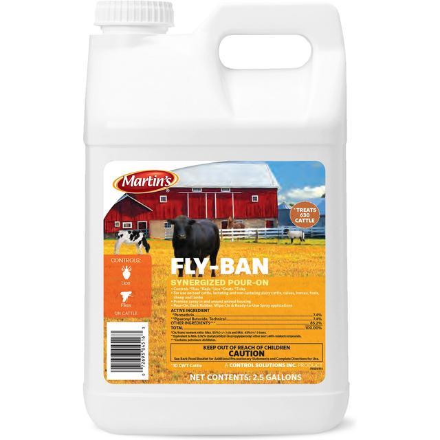 Martin's Fly-Ban Synergized Pour-On, 2.5-gal bottle