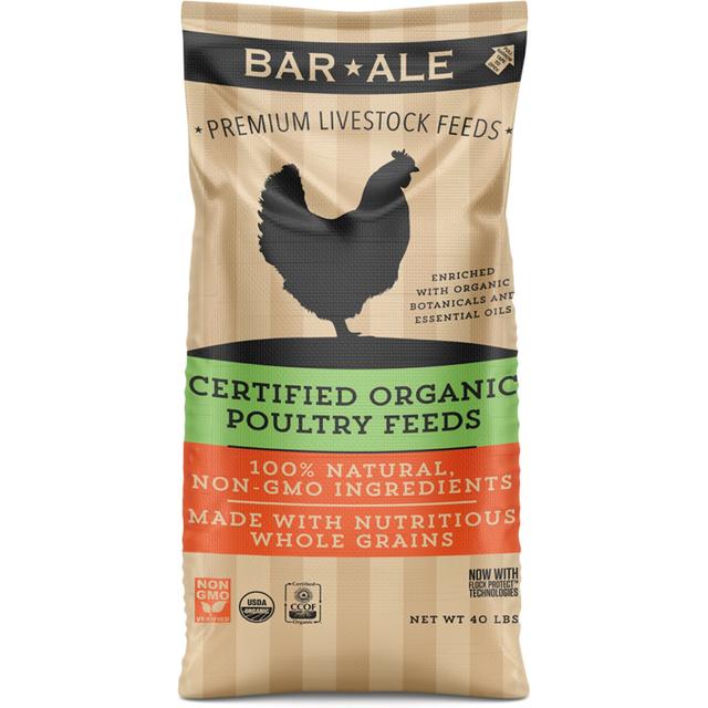 Bar ALE Organic 18% Protein Soy & Corn-Free Layer Mini Pellet Chicken Feed, 40-lb bag