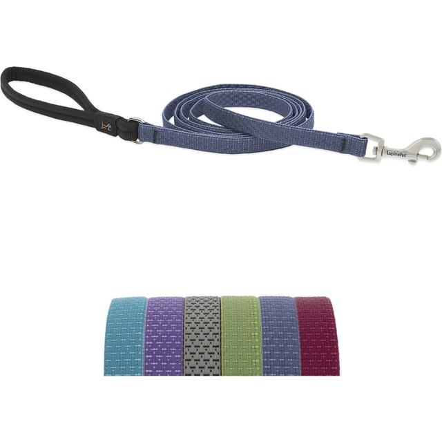 LupinePet ECO Recycled Padded Handle Dog Leash, Mountain Lake, Regular: 4-ft long, 1/2-in wide