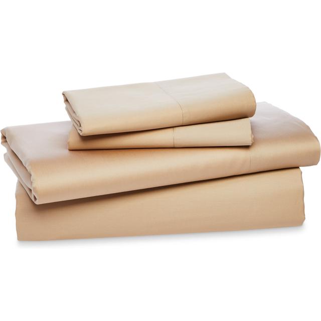 Delilah Home 100% Organic Cotton Bed Sheet Set, Sand, Twin XL, 3-Piece